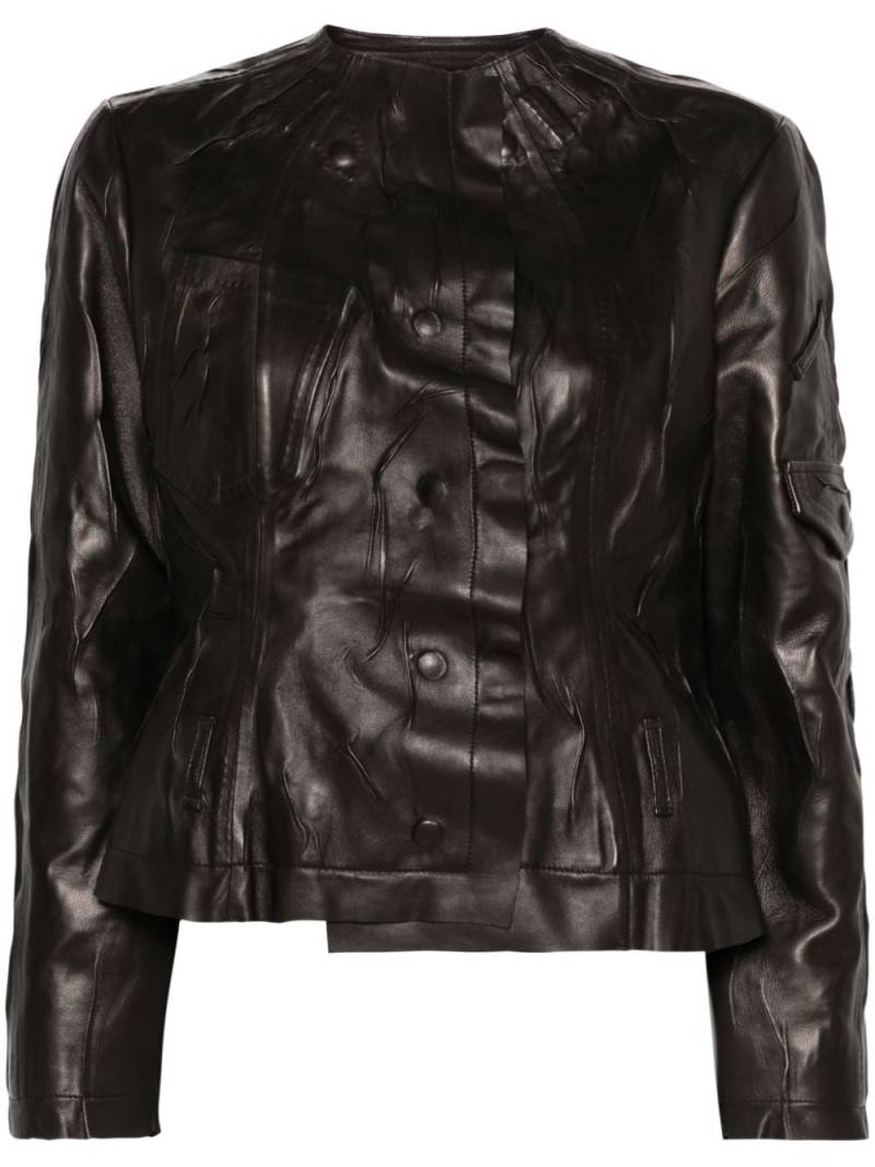 Acne Studios crinkled leather jacket - Black von Acne Studios