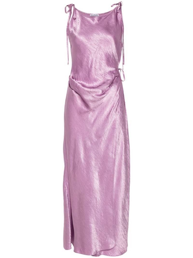 Acne Studios crinkled satin dress - Purple von Acne Studios