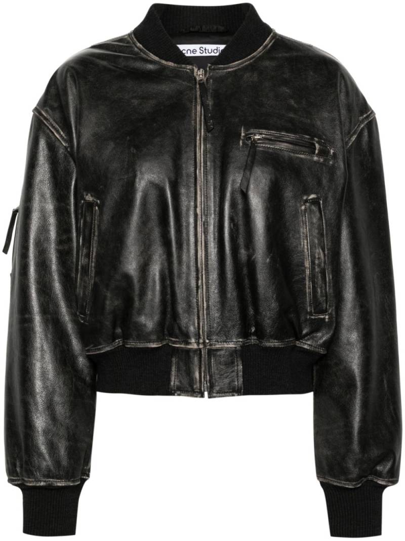 Acne Studios distressed-effect bomber jacket - Black von Acne Studios