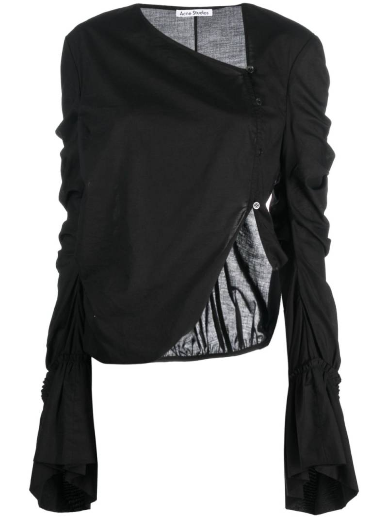 Acne Studios draped asymmetric cotton blouse - Black von Acne Studios