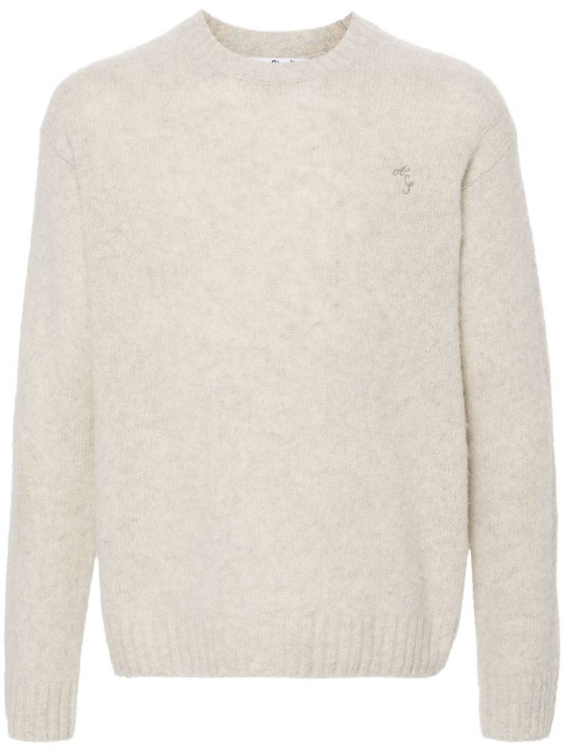 Acne Studios embroidered-logo mélange jumper - Grey von Acne Studios