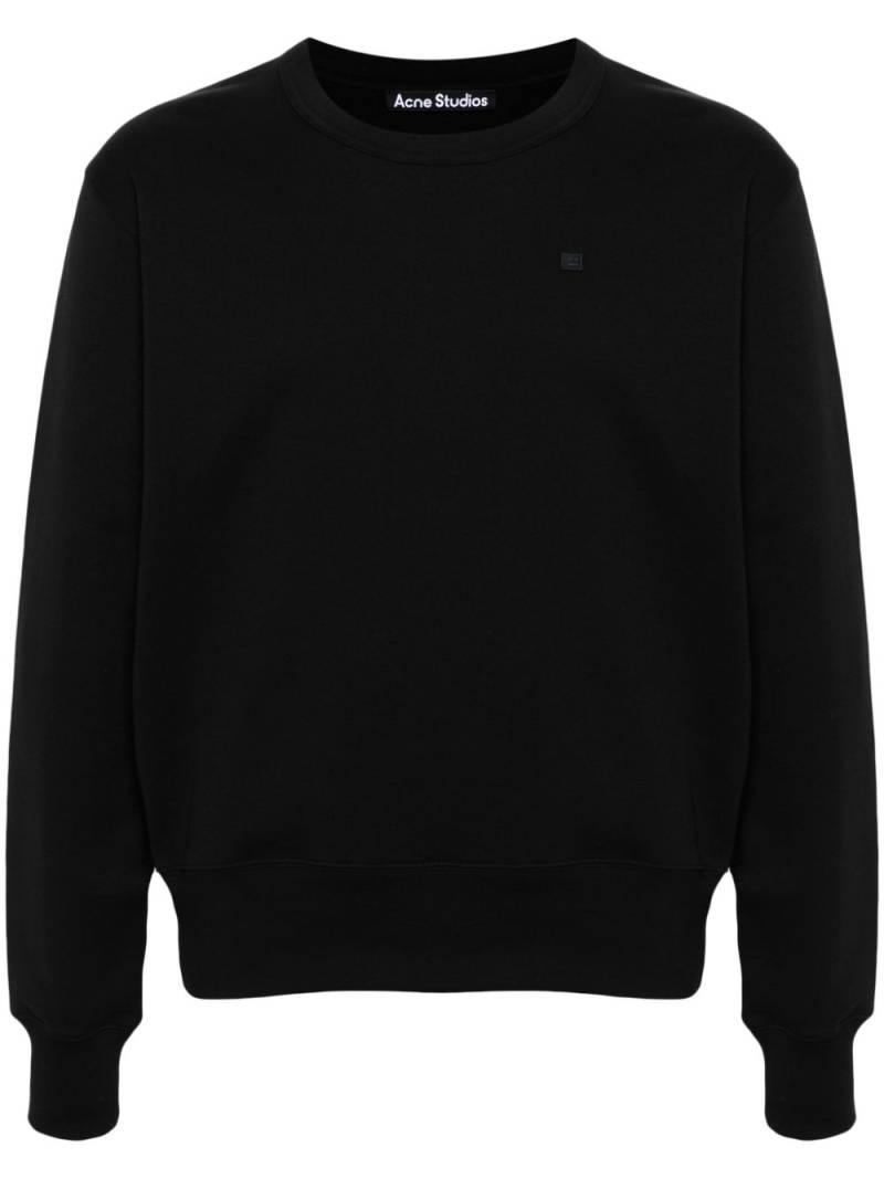 Acne Studios face logo-appliqué cotton sweatshirt - Black von Acne Studios