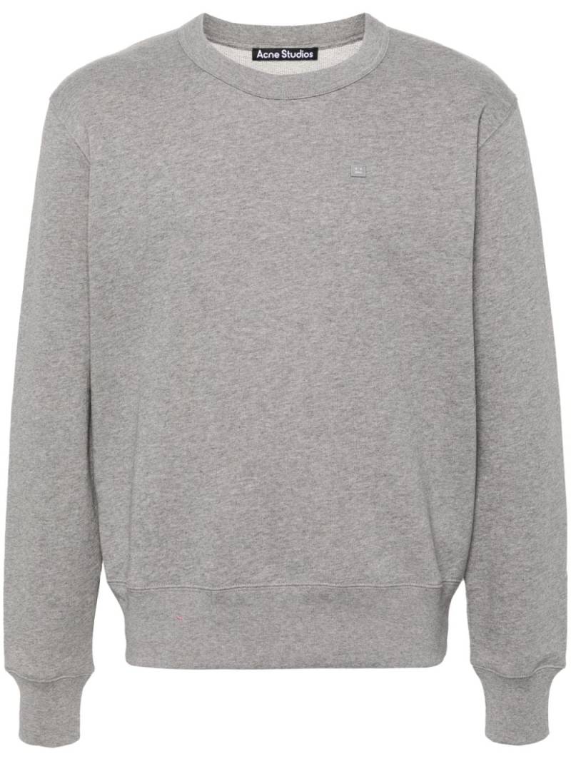 Acne Studios face logo-appliqué cotton sweatshirt - Grey von Acne Studios