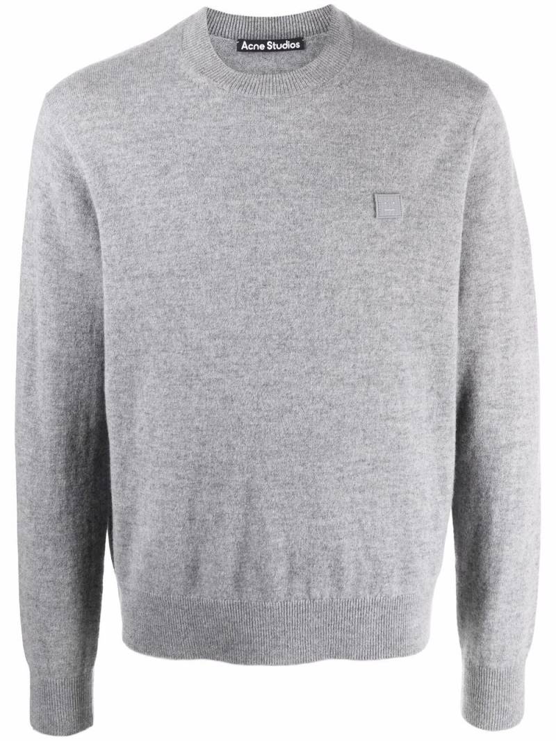 Acne Studios face-patch wool jumper - Grey von Acne Studios