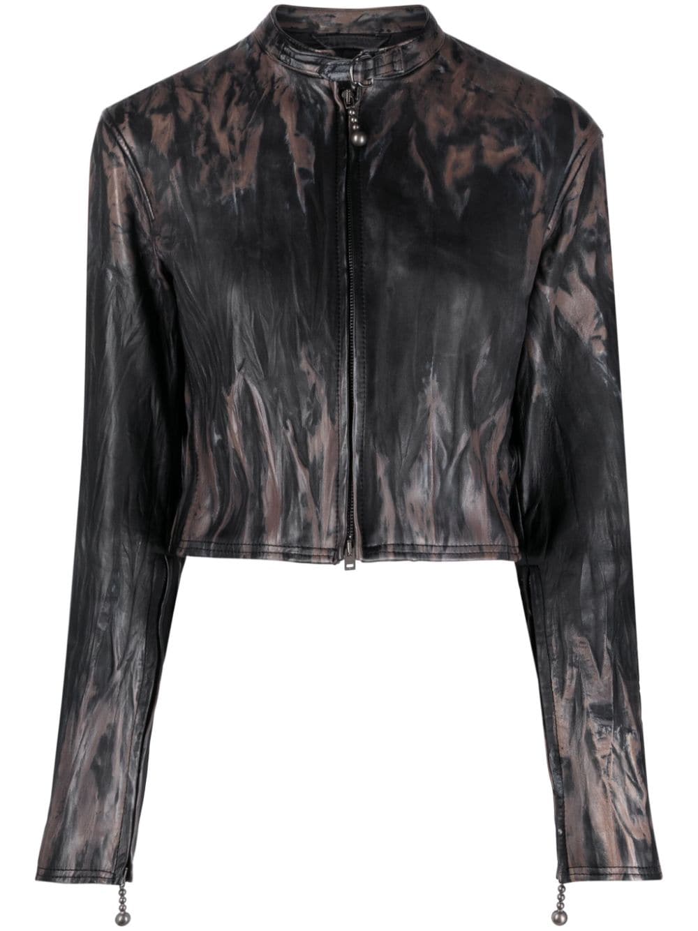 Acne Studios faded-effect leather jacket - Black von Acne Studios