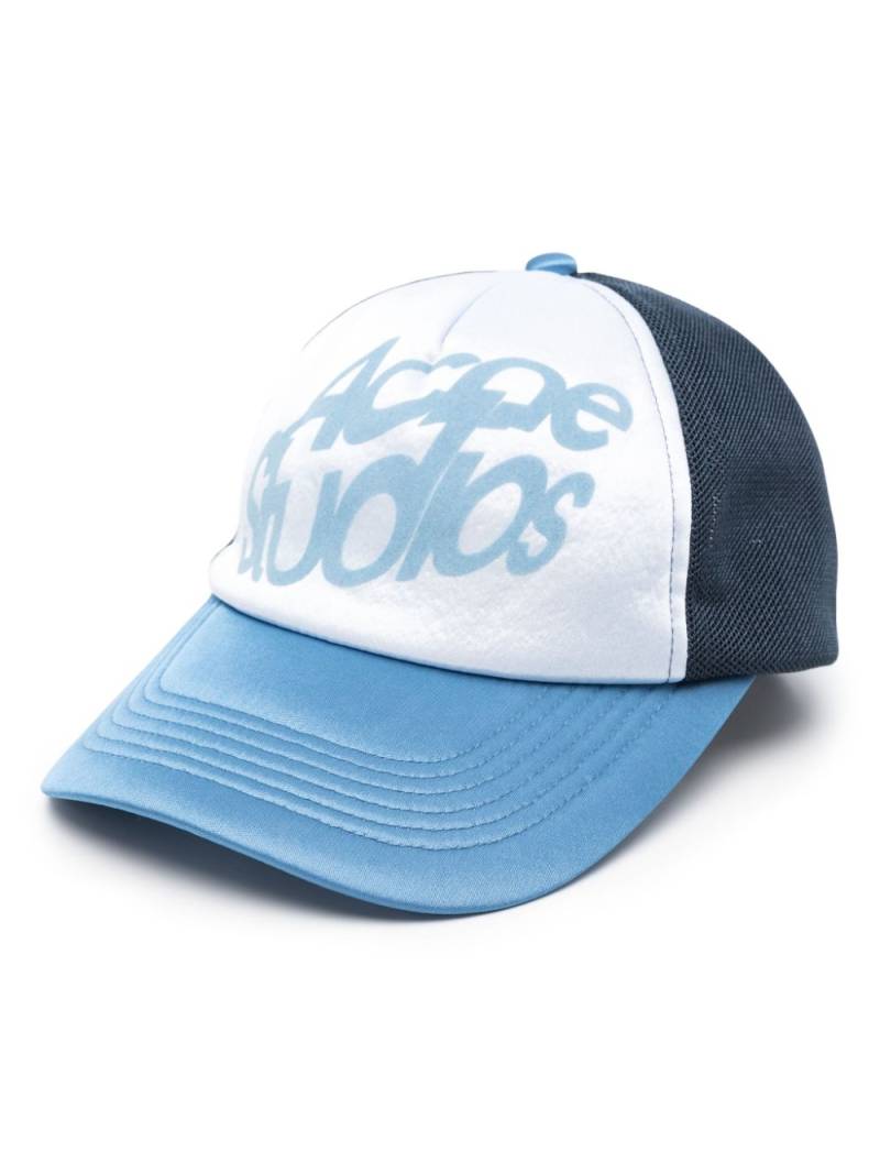 Acne Studios flocked-logo mesh hat - Blue von Acne Studios