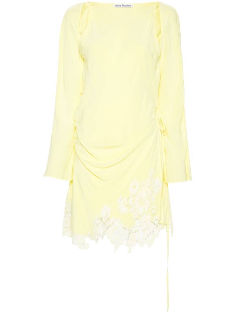 Acne Studios floral-lace detail mini dress - Yellow von Acne Studios