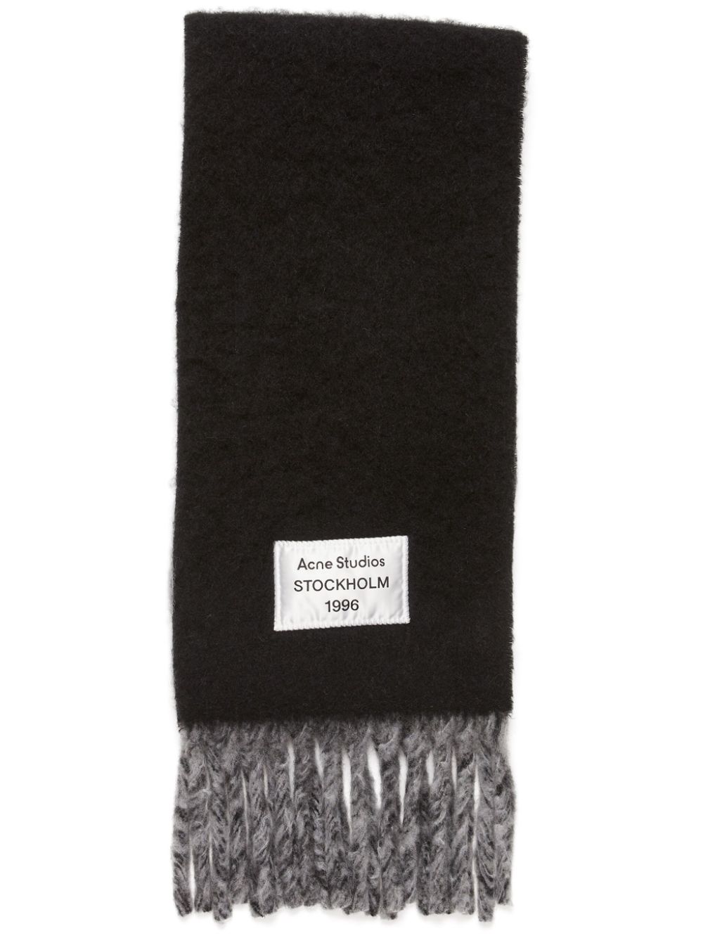 Acne Studios fringed logo scarf - Black von Acne Studios