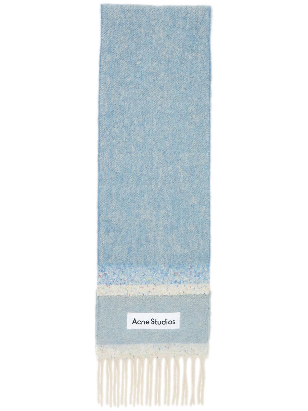 Acne Studios fringed logo scarf - Blue von Acne Studios