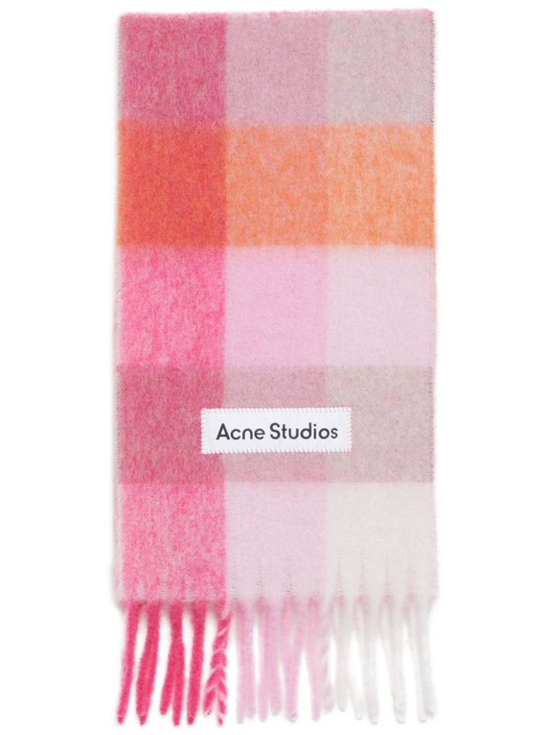 Acne Studios fringed logo scarf - Pink von Acne Studios