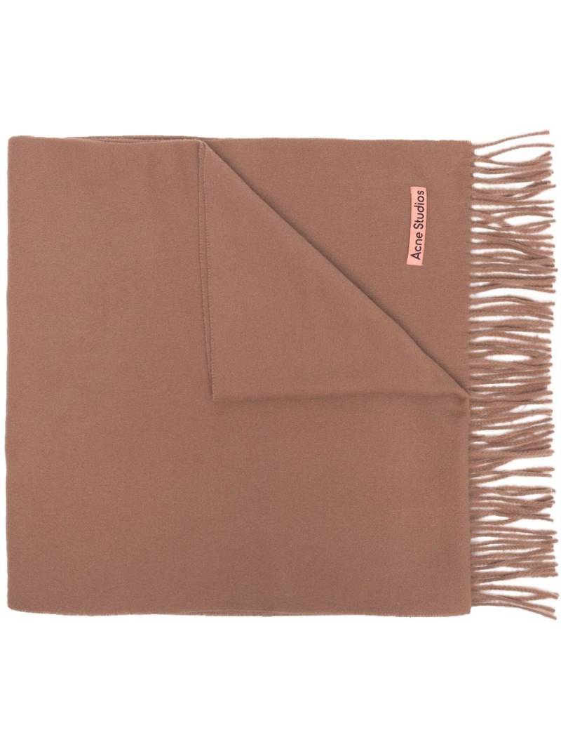 Acne Studios fringed wool scarf - Brown von Acne Studios