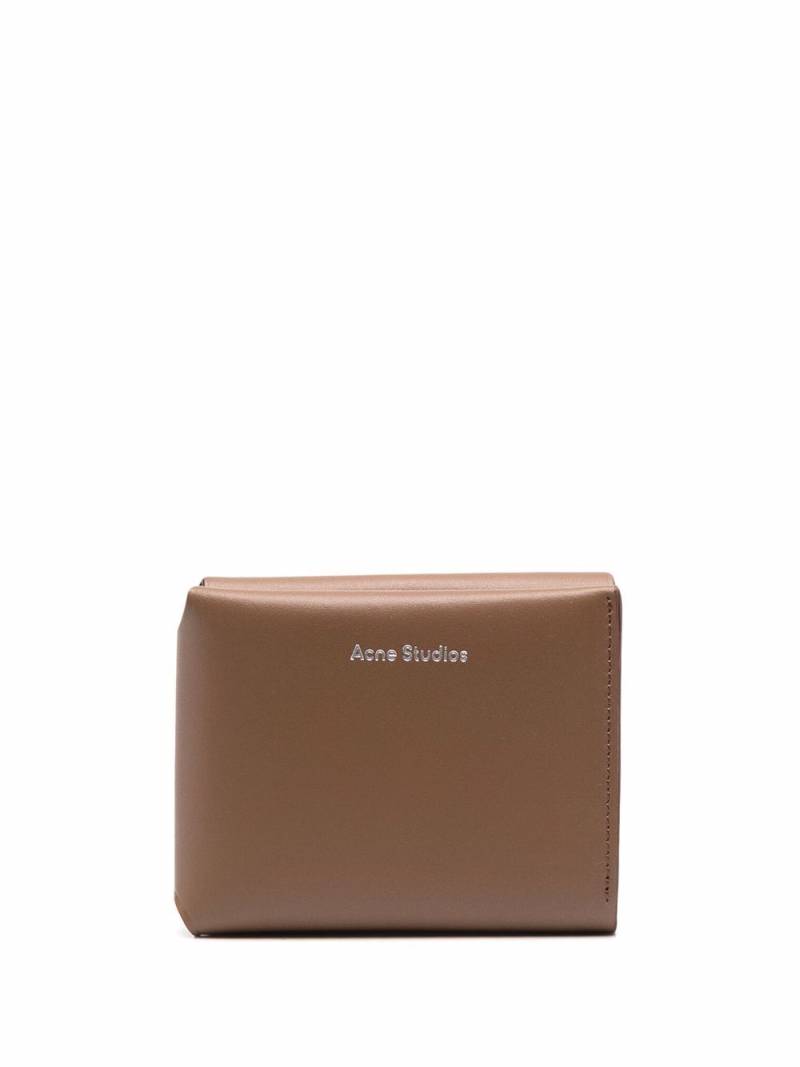 Acne Studios grained-effect trifold wallet - Brown von Acne Studios