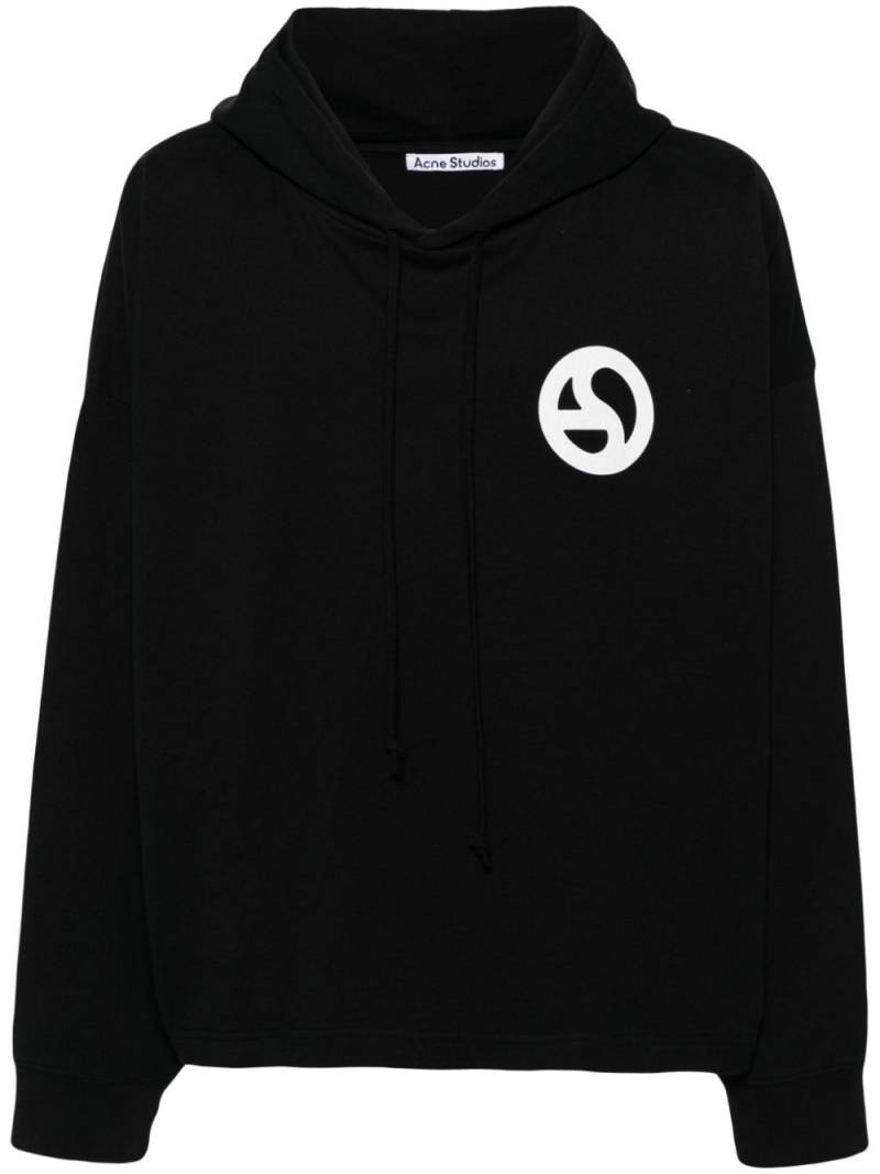 Acne Studios graphic-print cotton hoodie - Black von Acne Studios