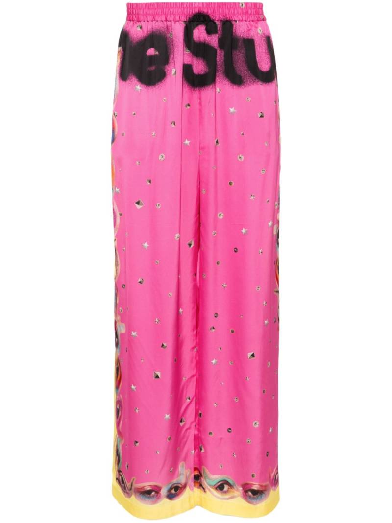 Acne Studios graphic-print wide-leg trousers - Pink von Acne Studios