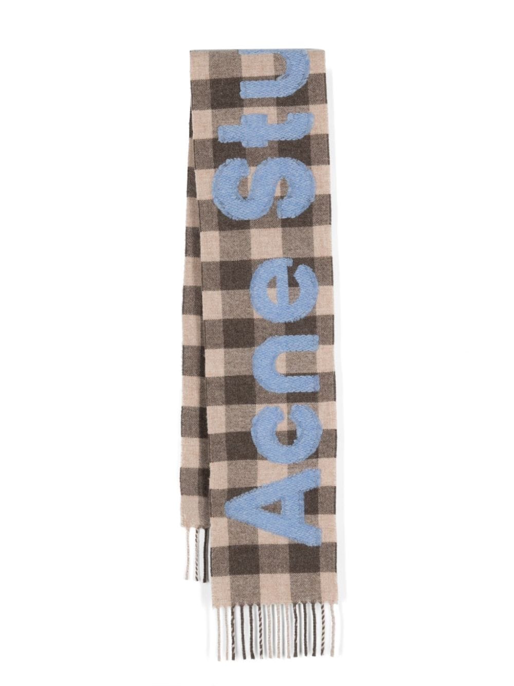 Acne Studios jacquard-logo checked scarf - BROWN von Acne Studios