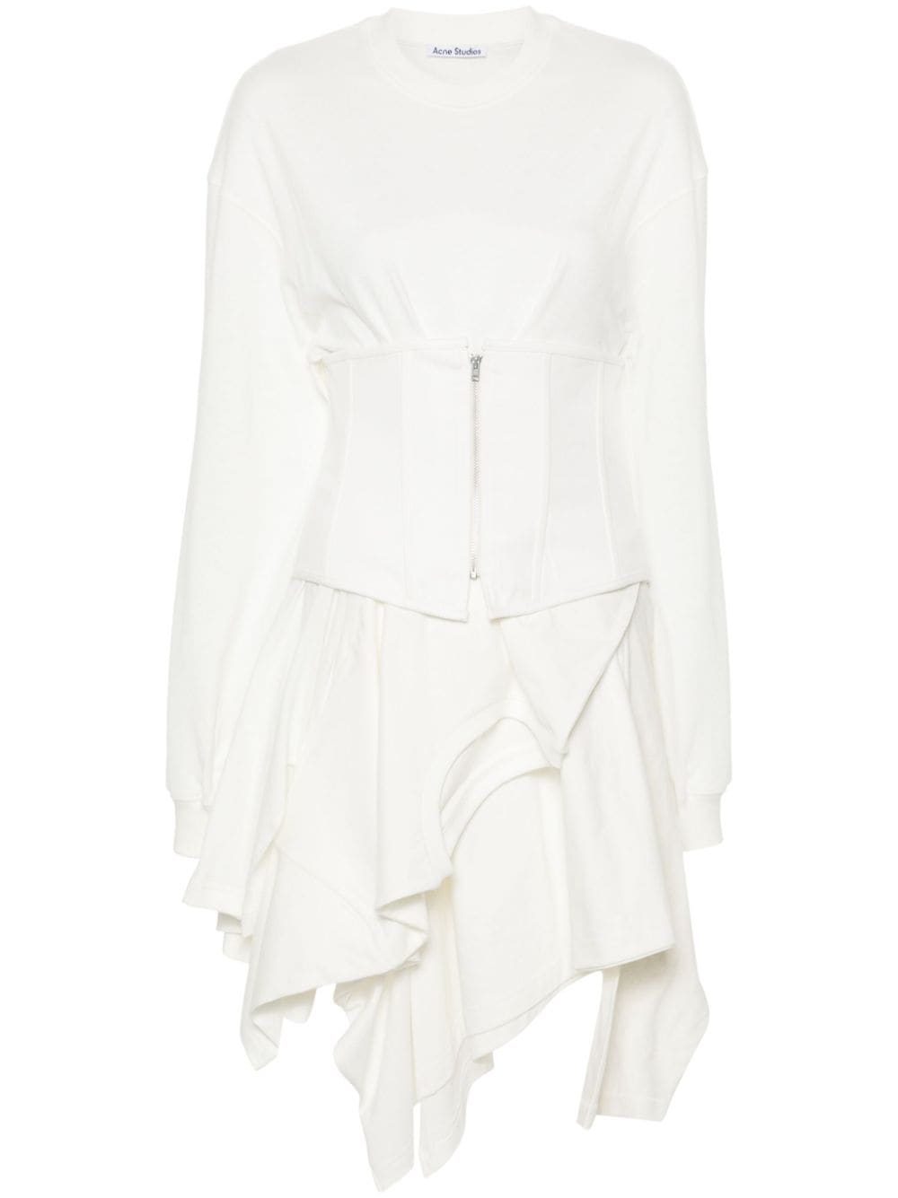 Acne Studios layered asymmetric mini dress - White von Acne Studios