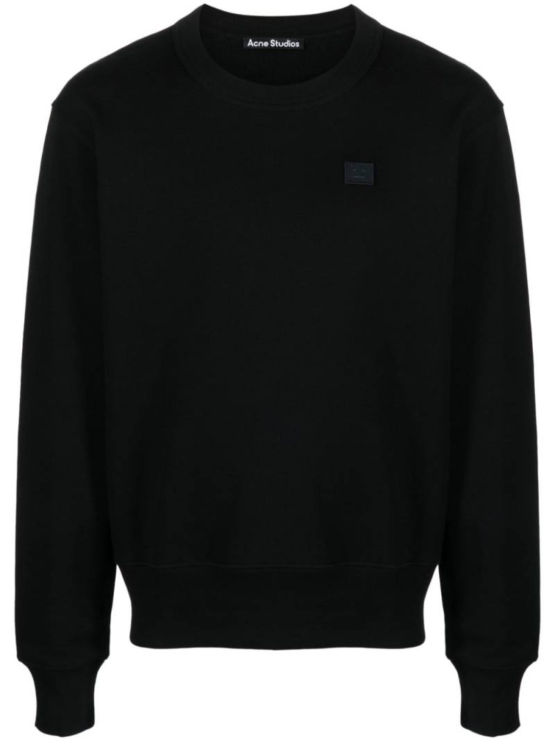 Acne Studios logo-appliqué jersey sweatshirt - Black von Acne Studios