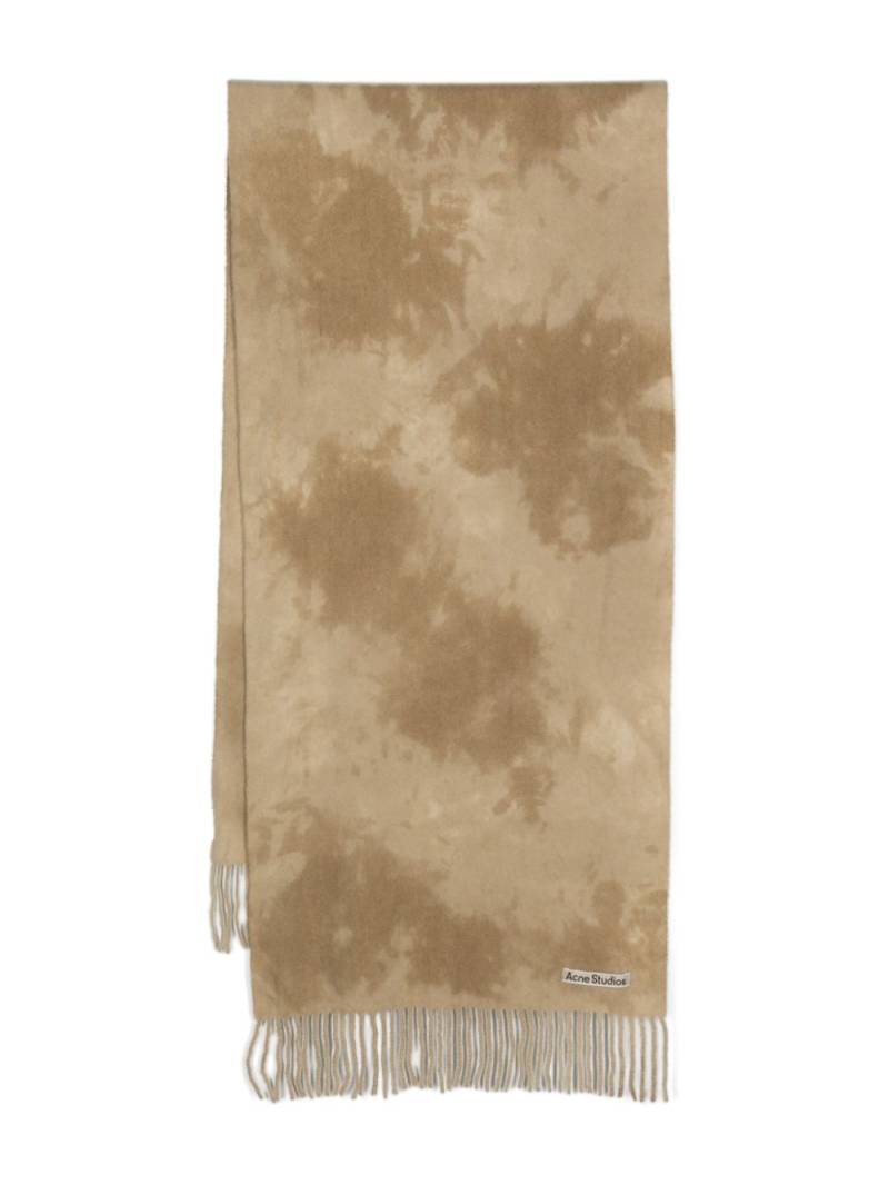 Acne Studios logo-appliqué wool scarf - Green von Acne Studios