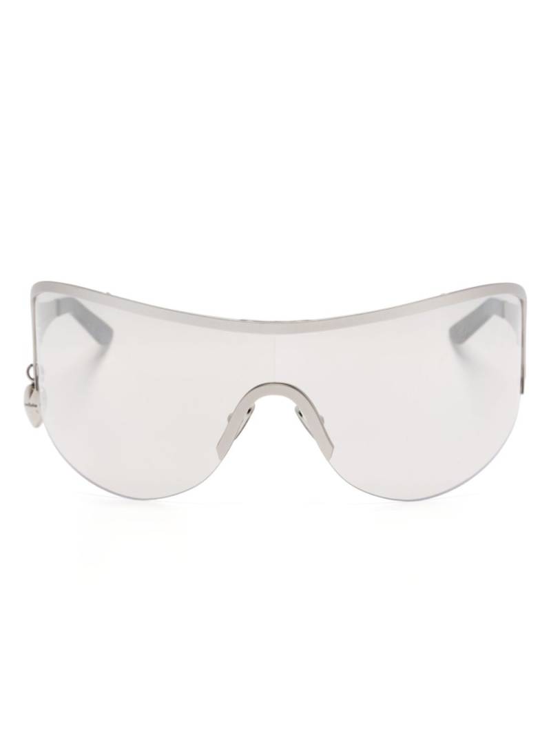 Acne Studios logo-charm shield-frame sunglasses - Silver von Acne Studios