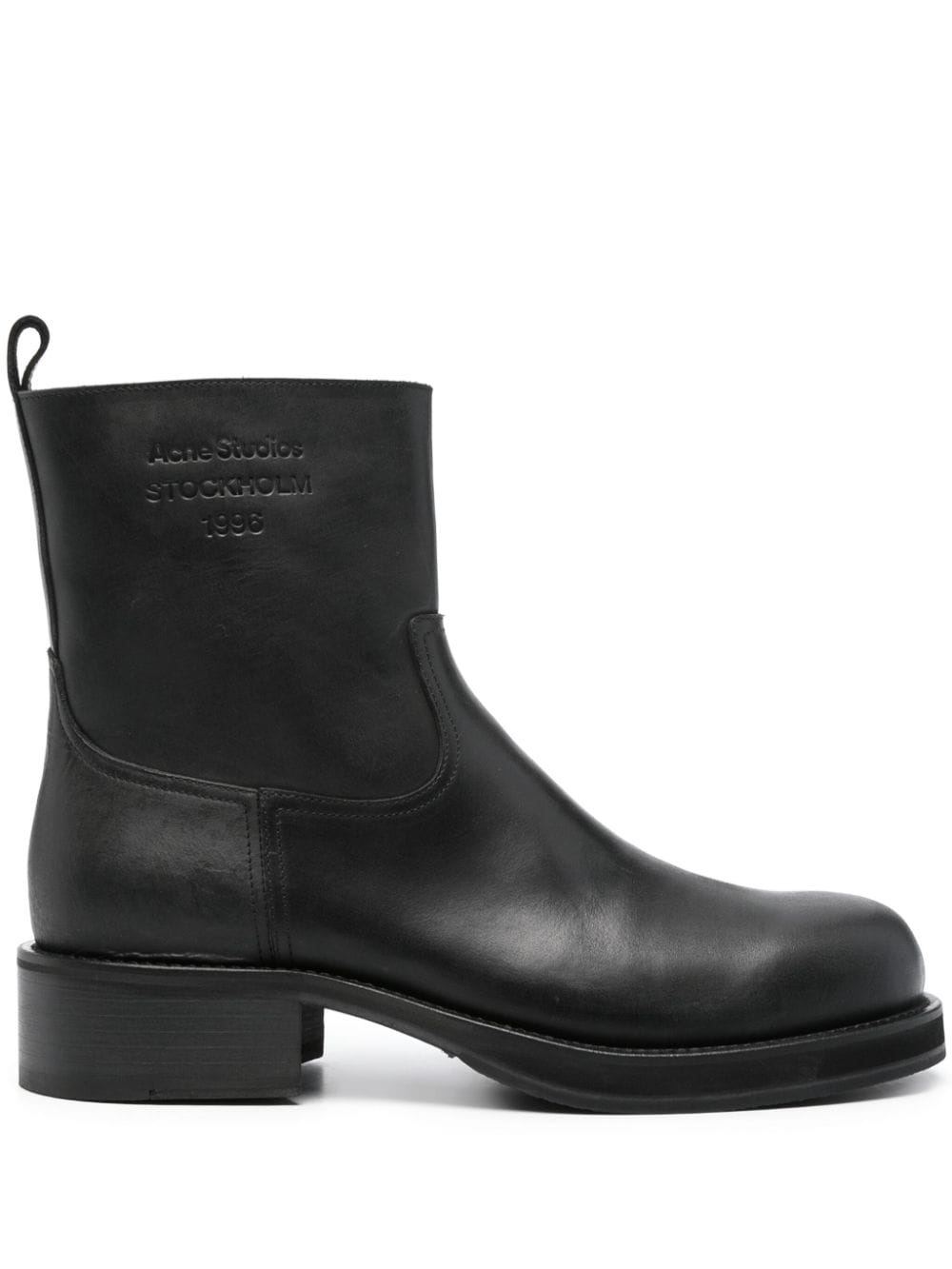 Acne Studios logo-debossed leather boots - Black von Acne Studios