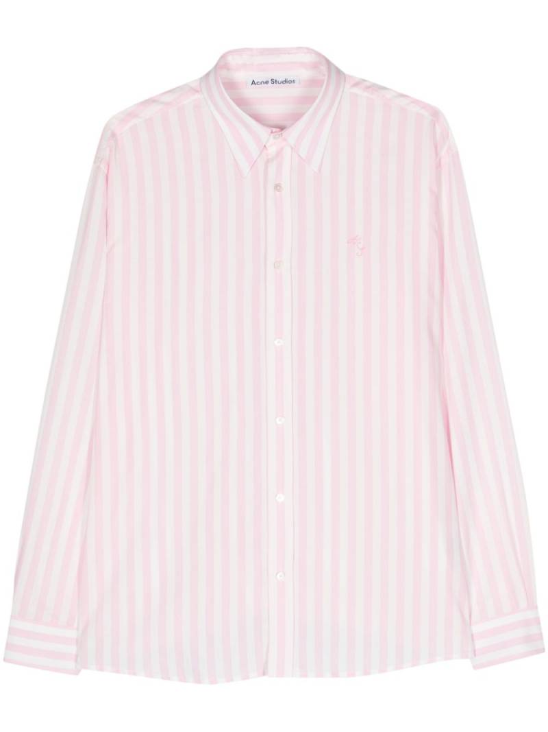 Acne Studios logo-embroidered striped shirt - Pink von Acne Studios