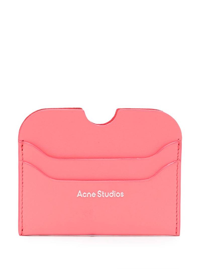 Acne Studios logo-lettering leather cardholder - Pink von Acne Studios