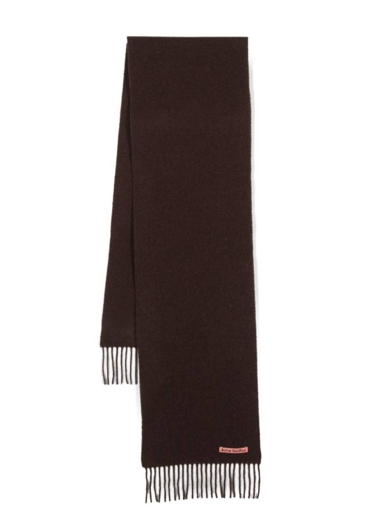 Acne Studios logo-patch scarf - Brown von Acne Studios