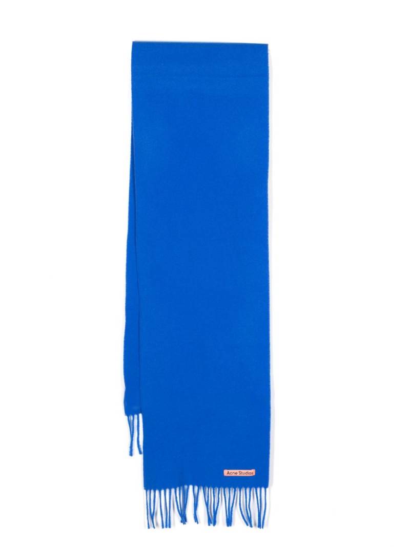 Acne Studios logo-patch wool scarf - Blue von Acne Studios