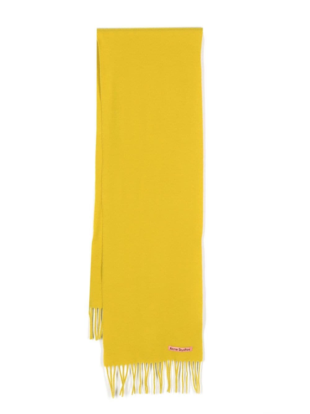 Acne Studios logo-patch wool scarf - Yellow von Acne Studios
