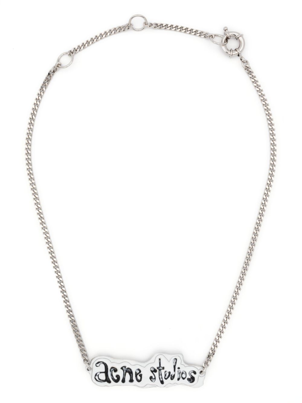 Acne Studios logo-pendant chain-link necklace - Silver von Acne Studios