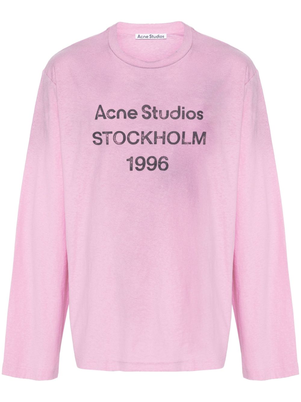 Acne Studios logo-print distressed T-shirt - Purple von Acne Studios