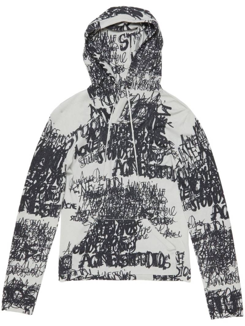 Acne Studios logo-print hoodie - Black von Acne Studios