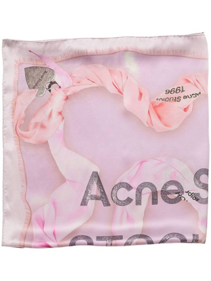 Acne Studios logo-print scarf - Pink von Acne Studios