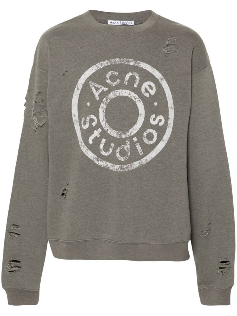 Acne Studios logo-print sweatshirt - Green von Acne Studios