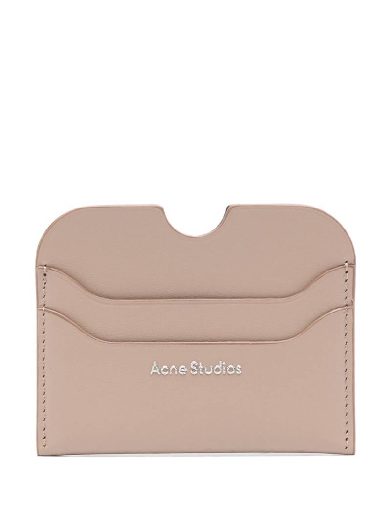 Acne Studios logo-stamp leather cardholder - Neutrals von Acne Studios