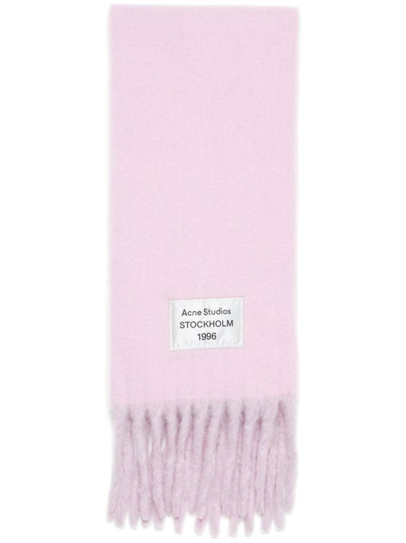 Acne Studios logo-tag fringed scarf - Pink von Acne Studios