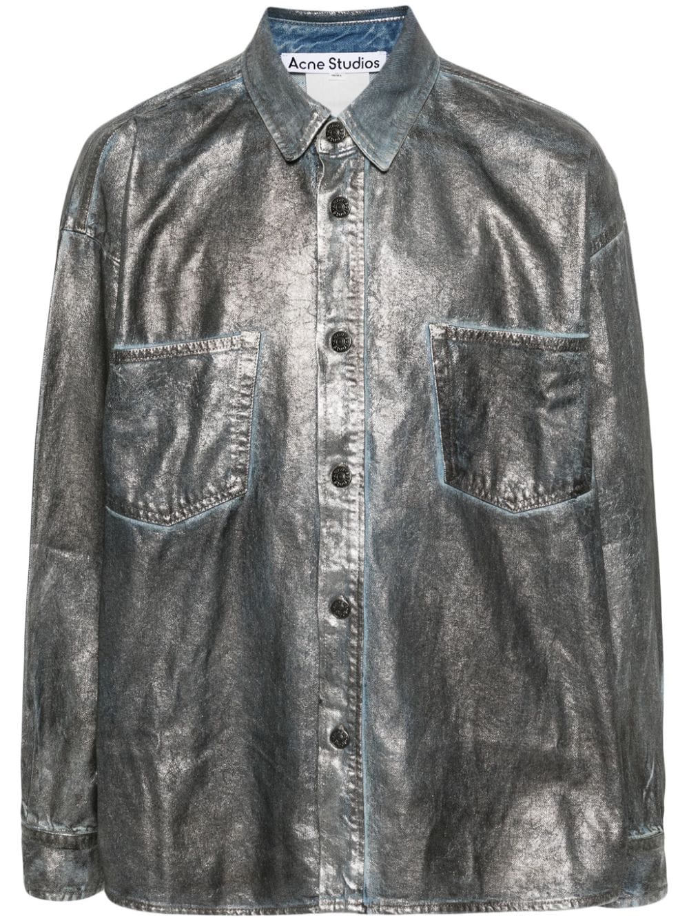 Acne Studios metallic-effect denim shirt - Blue von Acne Studios