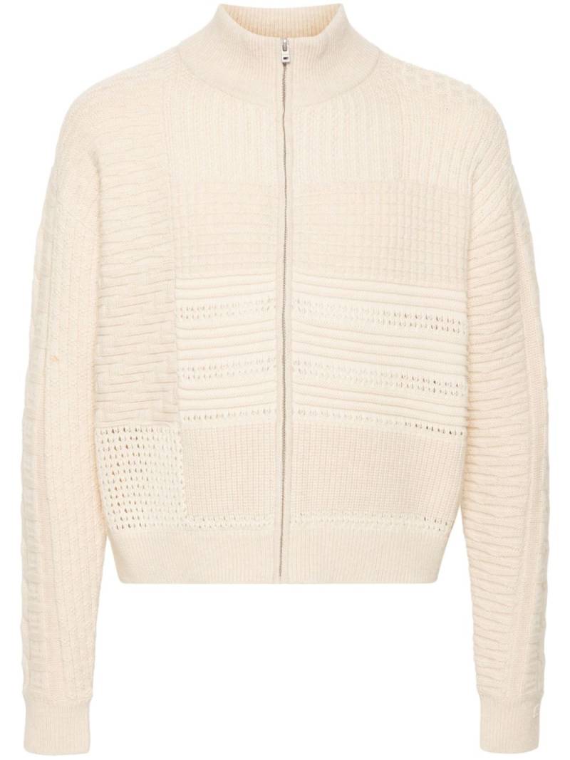 Acne Studios mixed-knits zip-up cardigan - Neutrals von Acne Studios