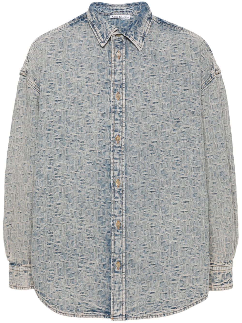 Acne Studios monogram-jacquard denim shirt - Blue von Acne Studios