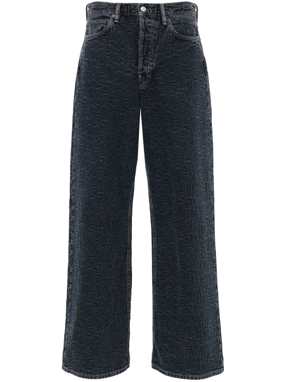 Acne Studios monogram-jacquard straight-leg jeans - Blue von Acne Studios