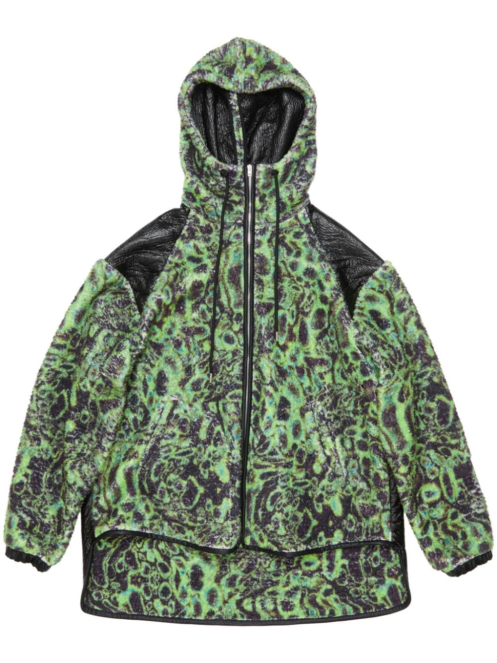 Acne Studios printed fleece hooded jacket - Green von Acne Studios