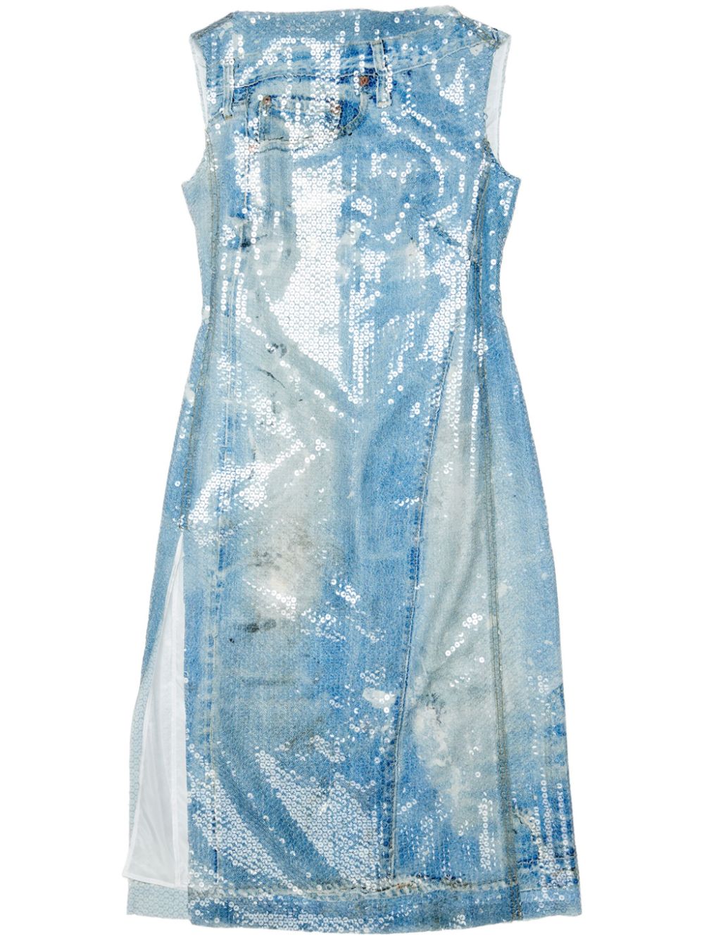 Acne Studios printed sequin dress - Blue von Acne Studios