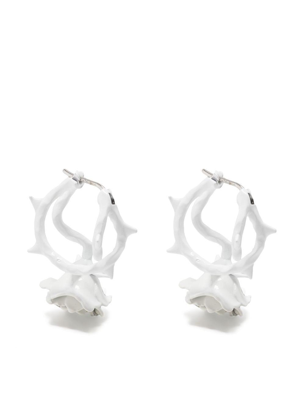 Acne Studios rose-motif hoop earrings - White von Acne Studios