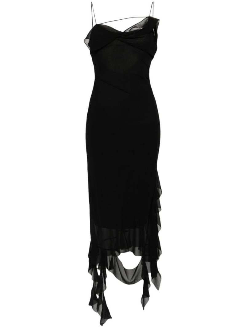 Acne Studios ruffle-detailed midi dress - Black von Acne Studios