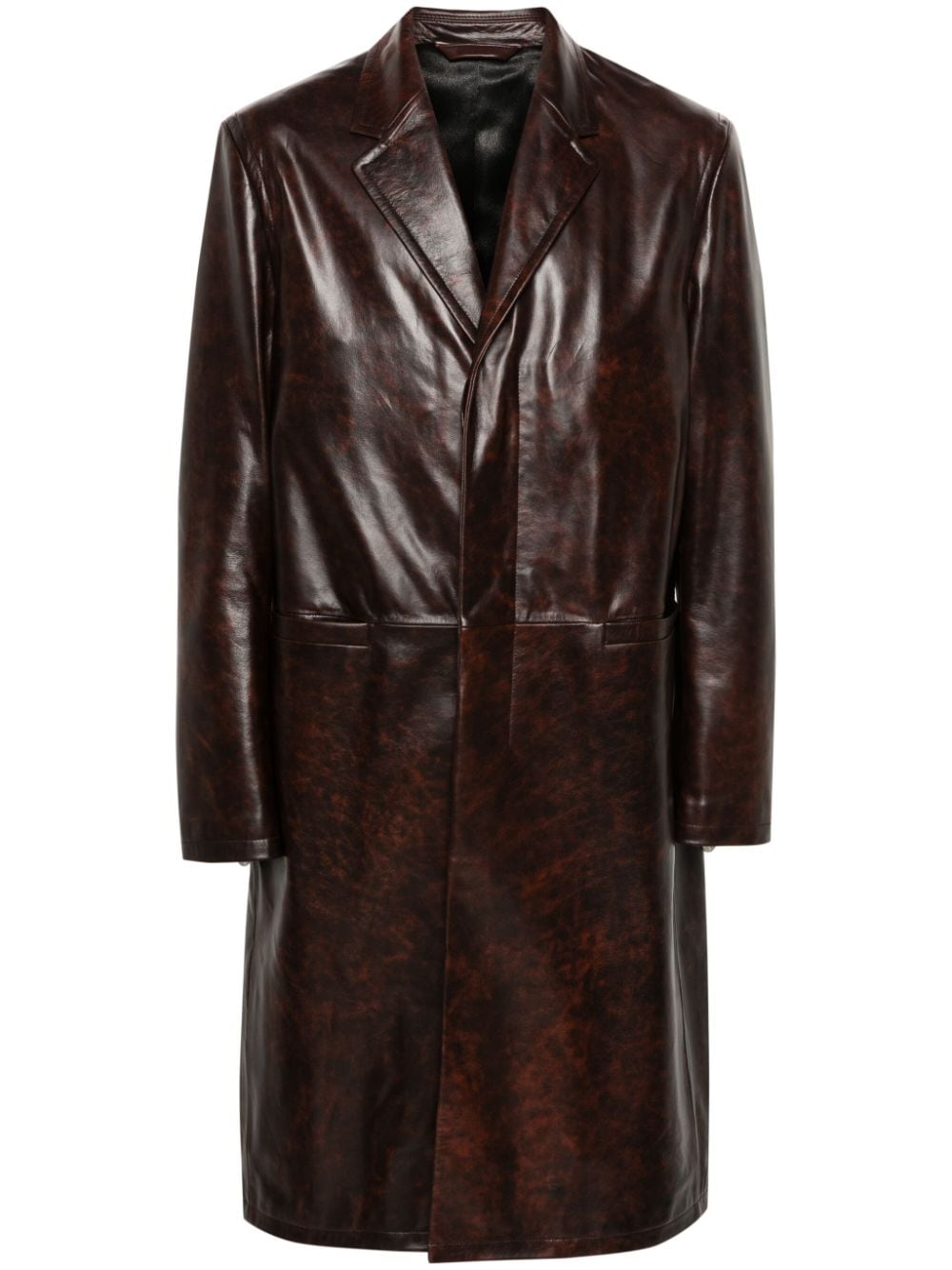 Acne Studios single-breasted leather coat - Brown von Acne Studios