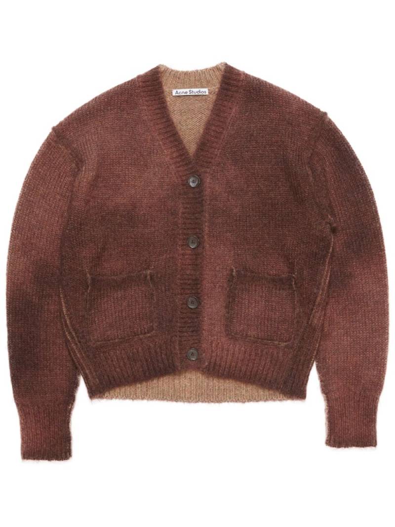 Acne Studios spray-paint effect buttoned cardigan - Brown von Acne Studios