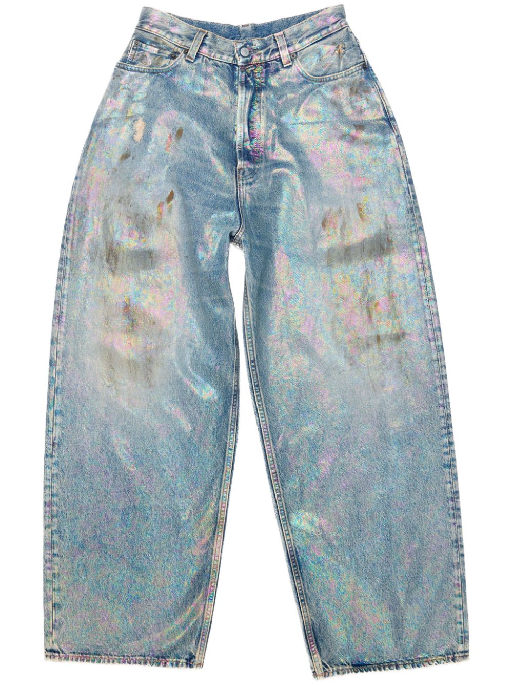 Acne Studios stained-effect wide-leg jeans - Blue von Acne Studios