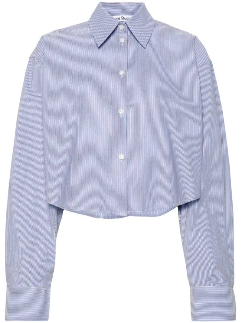 Acne Studios striped cropped cotton shirt - Blue von Acne Studios