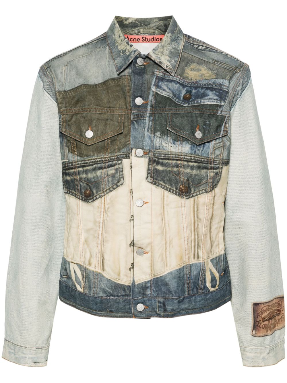 Acne Studios trompe-l'œil print denim jacket - Blue von Acne Studios