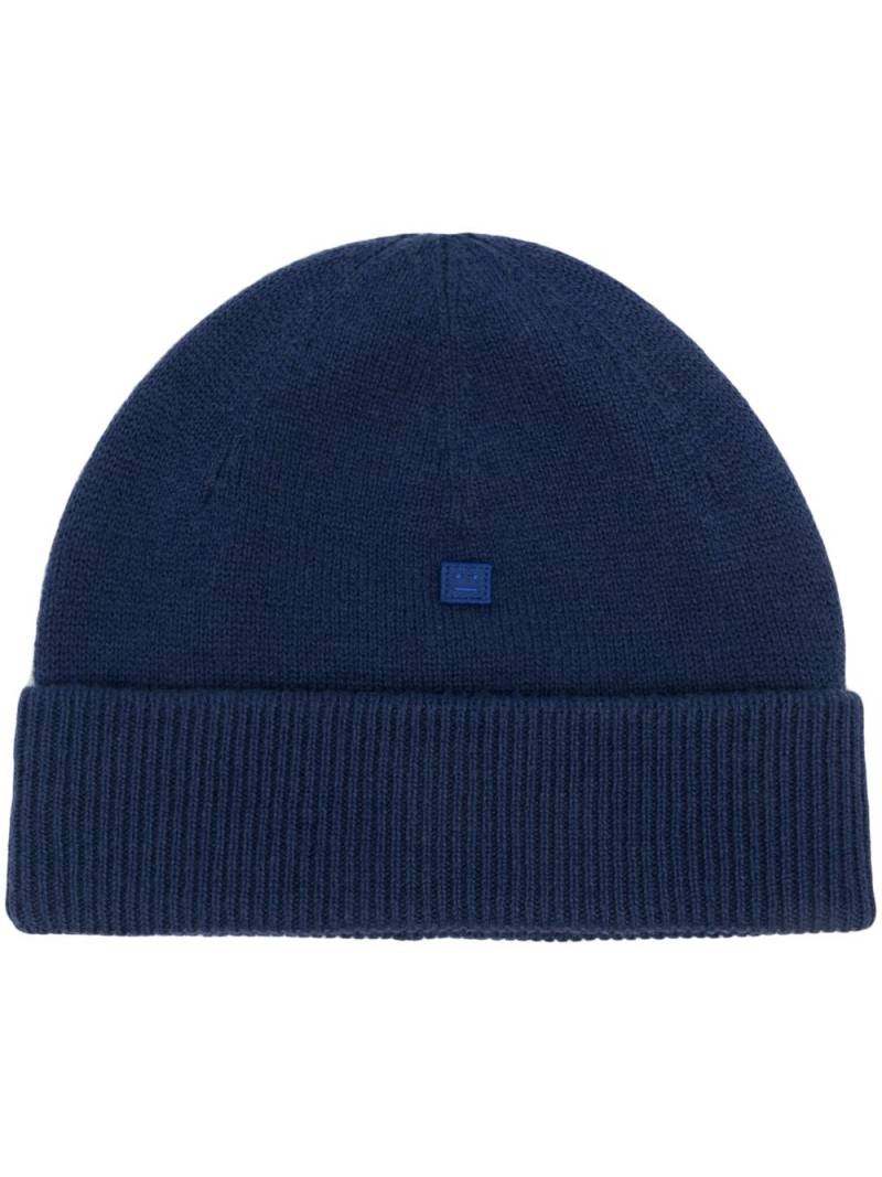 Acne Studios turn-up brim wool beanie - Blue von Acne Studios